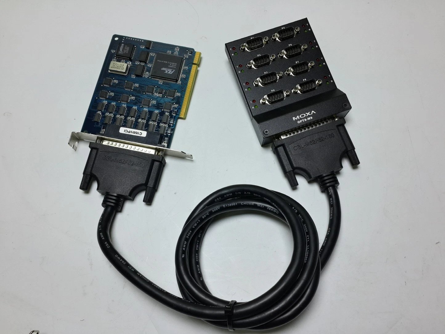 MOXA C168H/PCI Circuit Board OPT8-M9 W-Cable MOXA C168H/PCI Circuit Board OPT8-M9 W-Cable - Image 1
